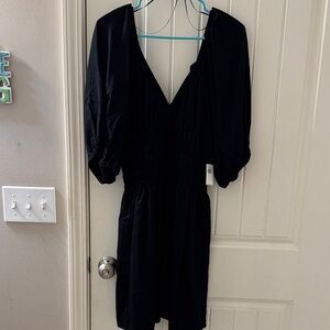 Old Navy puff sleeve dress ties in back Elegant Black Women's Dress new with tag
